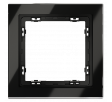 Рамка стеклянная VOLTUM S70 на 1 пост, (черный,стекло)