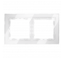 Рамка стеклянная VOLTUM S70 на 2 поста, (белый, стекло)
