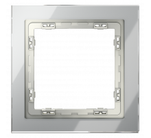 Рамка стеклянная VOLTUM S70 на 1 пост, (сталь, стекло)