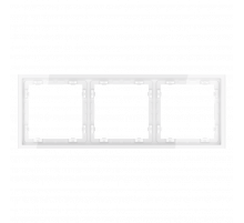 Рамка пластиковая VOLTUM S70 на 3 поста, (белый глянцевый)