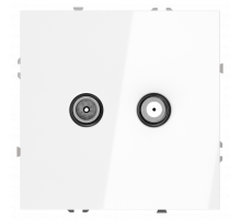 Розетка телевизионная встраиваемая VOLTUM S70 оконечная TV+SAT, (белый глянцевый)