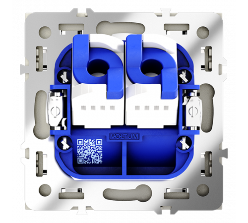 Розетка компьютерная встраиваемая VOLTUM S70 двойная RJ45+RJ45 кат.6, (сталь) Розетка компьютерная встраиваемая VOLTUM S70 двойная RJ45+RJ45 кат.6, (сталь)