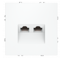 Розетка компьютерная встраиваемая VOLTUM S70 двойная RJ45+RJ45 кат.6, (белый матовый)