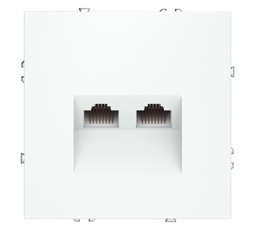 Розетка компьютерная встраиваемая VOLTUM S70 двойная RJ45+RJ45 кат.6, (белый матовый) Розетка компьютерная встраиваемая VOLTUM S70 двойная RJ45+RJ45 кат.6, (белый матовый)
