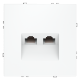 Розетка компьютерная встраиваемая VOLTUM S70 двойная RJ45+RJ45 кат.6, (белый матовый)