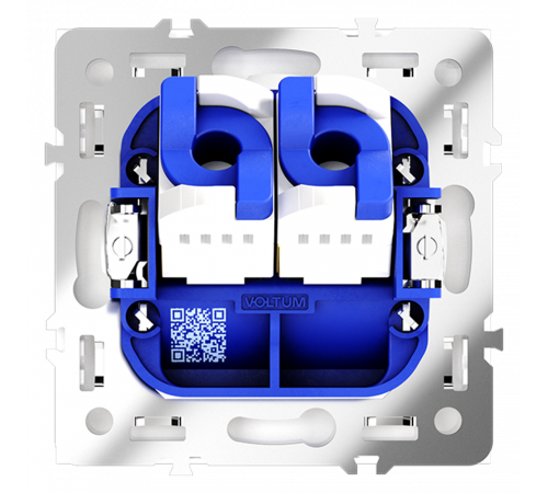 Розетка компьютерная встраиваемая VOLTUM S70 двойная RJ45+RJ45 кат.6, (белый матовый) Розетка компьютерная встраиваемая VOLTUM S70 двойная RJ45+RJ45 кат.6, (белый матовый)