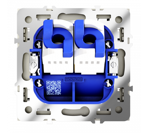 Розетка компьютерная встраиваемая VOLTUM S70 двойная RJ45+RJ45 кат.6, (шелк) Розетка компьютерная встраиваемая VOLTUM S70 двойная RJ45+RJ45 кат.6, (шелк)