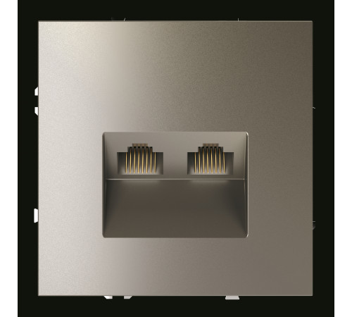 Розетка компьютерная встраиваемая VOLTUM S70 двойная RJ45+RJ45 кат.6, (шелк) Розетка компьютерная встраиваемая VOLTUM S70 двойная RJ45+RJ45 кат.6, (шелк)