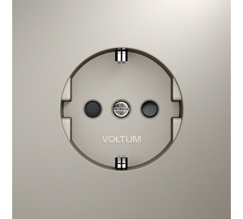 Розетка встраиваемая VOLTUM S70 с заземлением и защитными шторками, 16А, (кашемир) Розетка встраиваемая VOLTUM S70 с заземлением и защитными шторками, 16А, (кашемир)