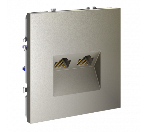 Розетка компьютерная встраиваемая VOLTUM S70 двойная RJ45+RJ45 кат.6, (шелк) Розетка компьютерная встраиваемая VOLTUM S70 двойная RJ45+RJ45 кат.6, (шелк)
