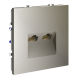 Розетка компьютерная встраиваемая VOLTUM S70 двойная RJ45+RJ45 кат.6, (шелк)