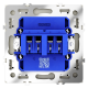 Розетка акустическая встраиваемая VOLTUM S70 4-местная, (сталь)