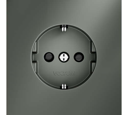 Розетка встраиваемая VOLTUM S70 с заземлением и защитными шторками, 16А, (титан) Розетка встраиваемая VOLTUM S70 с заземлением и защитными шторками, 16А, (титан)