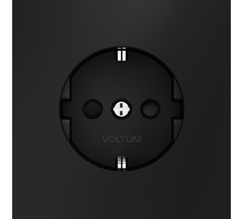 Розетка встраиваемая VOLTUM S70 с заземлением и защитными шторками, 16А, (черный матовый) Розетка встраиваемая VOLTUM S70 с заземлением и защитными шторками, 16А, (черный матовый)