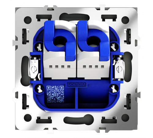 Розетка компьютерная встраиваемая VOLTUM S70 двойная RJ45+RJ45 кат.6, (графит) Розетка компьютерная встраиваемая VOLTUM S70 двойная RJ45+RJ45 кат.6, (графит)