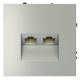 Розетка компьютерная встраиваемая VOLTUM S70 двойная RJ45+RJ45 кат.6, (сталь)