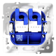 Розетка компьютерная встраиваемая VOLTUM S70 двойная RJ45+RJ45 кат.6, (белый глянцевый)