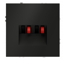 Розетка акустическая встраиваемая VOLTUM S70 4-местная, (черный матовый)