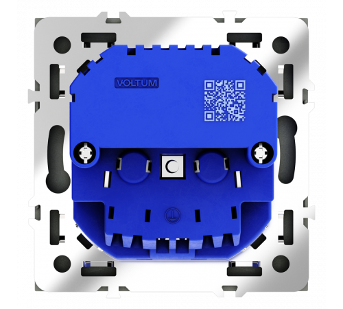 Розетка встраиваемая VOLTUM S70 с заземлением и защитными шторками, 16А, с USB, A+A, (черный матовый Розетка встраиваемая VOLTUM S70 с заземлением и защитными шторками, 16А, с USB, A+A, (черный матовый