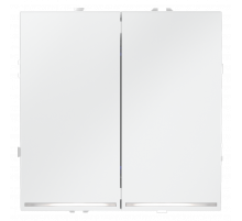 Выключатель встраиваемый VOLTUM S70 двухклавишный с подсветкой 10А, (белый матовый)