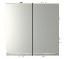 Проходной переключатель встраиваемый VOLTUM S70 двухклавишный с подсветкой 10А, (сталь)