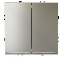 Проходной переключатель встраиваемый VOLTUM S70 двухклавишный с подсветкой 10А, (шелк)