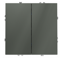 Выключатель встраиваемый VOLTUM S70 двухклавишный 10А, (титан)