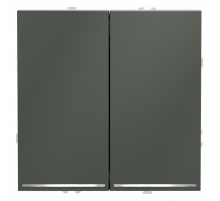 Проходной переключатель встраиваемый VOLTUM S70 двухклавишный с подсветкой 10А, (титан)