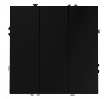 Выключатель встраиваемый VOLTUM S70 трехклавишный 10А, (черный матовый)