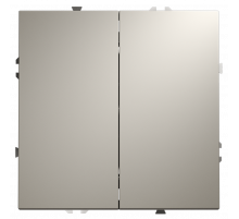 Выключатель с самовозвратом встраиваемый VOLTUM S70 двухклавишный 10А, (кашемир)