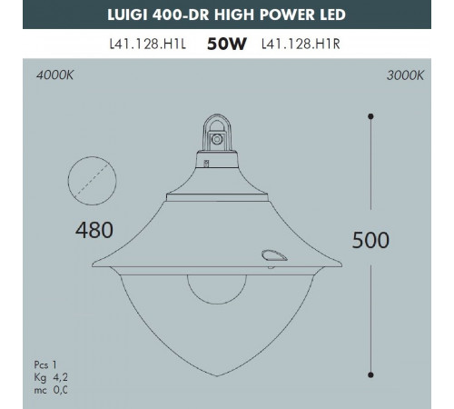 Подвесной уличный светильник Fumagalli Vivi L41.128.000.LXH27