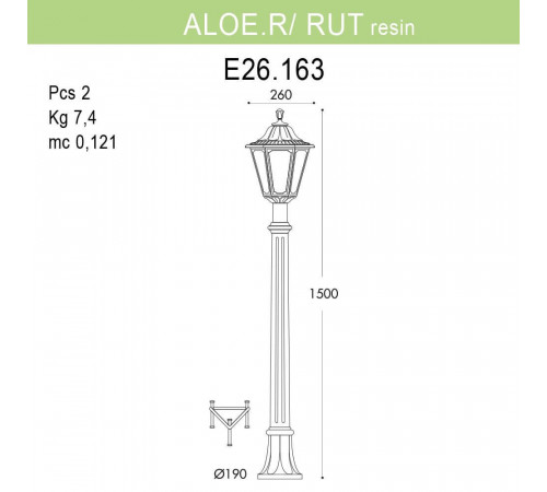 Уличный светильник Fumagalli Aloe R/Rut E26.163.000.AXF1R Уличный светильник Fumagalli Aloe R/Rut E26.163.000.AXF1R