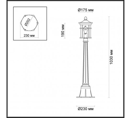 Уличный светильник Odeon Light Virta 4044/1F Уличный светильник Odeon Light Virta 4044/1F