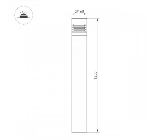 Ландшафтный светильник Arlight LGD-FRESNEL-BOLL-H1200-20W Warm3500-MIX 047688 Ландшафтный светильник Arlight LGD-FRESNEL-BOLL-H1200-20W Warm3500-MIX 047688