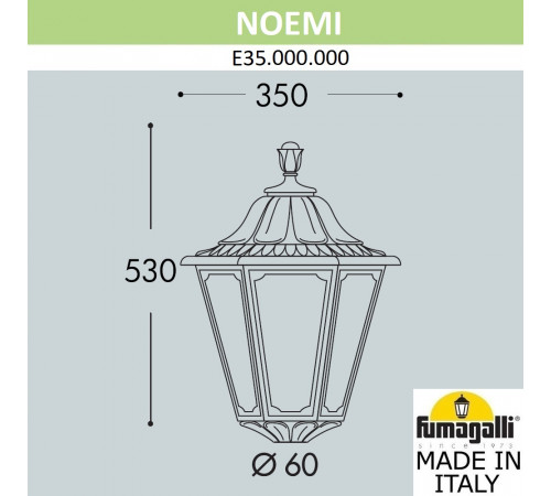 Уличный светильник Fumagalli Noemi E35.000.000.AXH27 Уличный светильник Fumagalli Noemi E35.000.000.AXH27