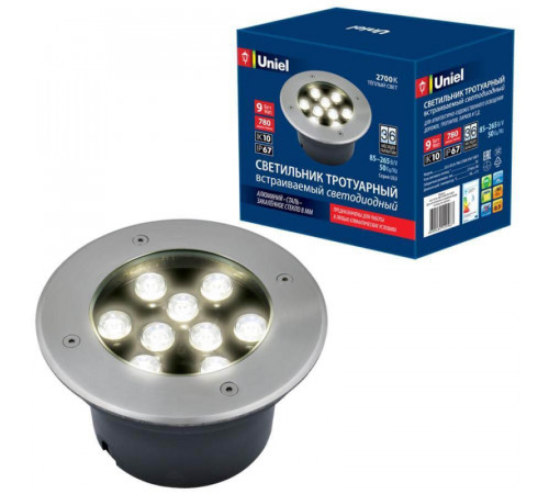 Ландшафтный светодиодный светильник (UL-00006826) Uniel ULU-B12A-9W/2700K IP67 Grey Ландшафтный светодиодный светильник (UL-00006826) Uniel ULU-B12A-9W/2700K IP67 Grey