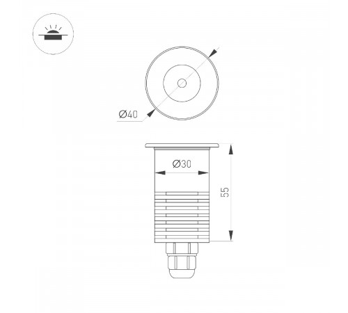 Грунтовый светильник Arlight ART-GROUND-R40-3W Warm3000 (SL, 36 deg, 24V) 048820 Грунтовый светильник Arlight ART-GROUND-R40-3W Warm3000 (SL, 36 deg, 24V) 048820