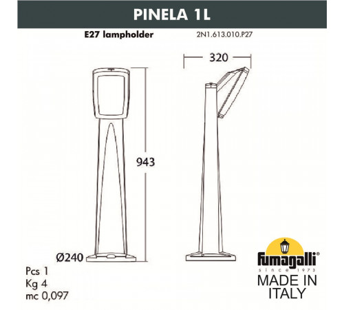 Ландшафтный светильник Fumagalli Germana 2N1.613.010.WYF1R