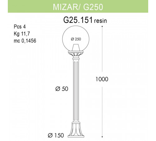 Уличный светильник Fumagalli Mizar.R/G250 G25.151.000.BYE27