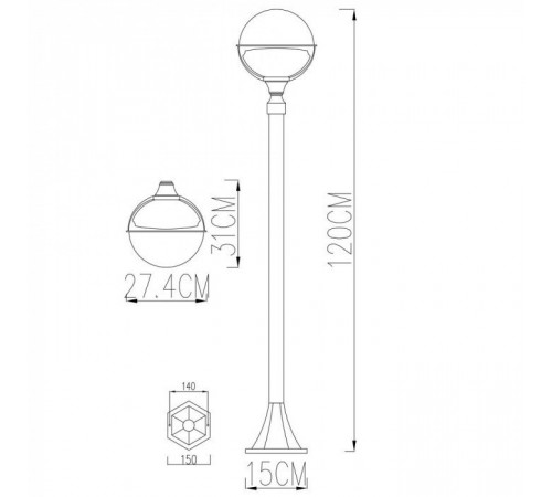 Уличный светильник Arte Lamp Monaco A1496PA-1WG Уличный светильник Arte Lamp Monaco A1496PA-1WG