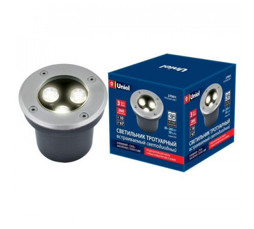 Ландшафтный светодиодный светильник (UL-00006820) Uniel ULU-B10A-3W/2700K IP67 Grey Ландшафтный светодиодный светильник (UL-00006820) Uniel ULU-B10A-3W/2700K IP67 Grey