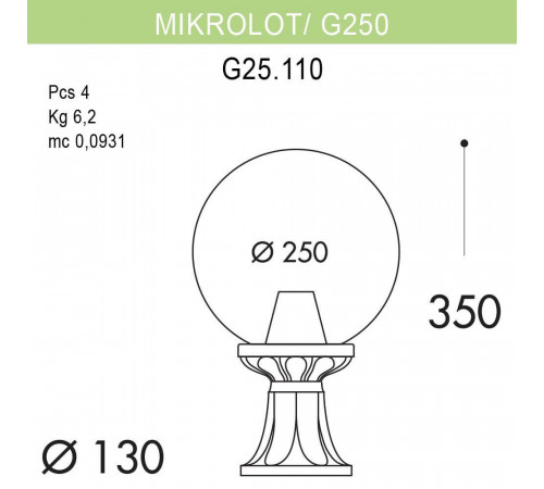 Уличный светильник Fumagalli Microlot/G250 G25.110.000.AZE27