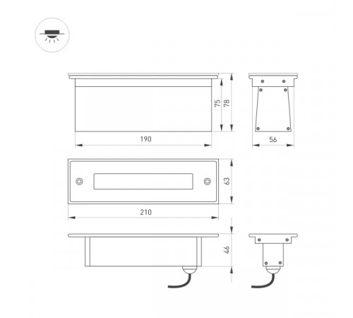 Ландшафтный светильник Arlight LTD-Line-Tilt-S210-8W Day4000 034827 Ландшафтный светильник Arlight LTD-Line-Tilt-S210-8W Day4000 034827