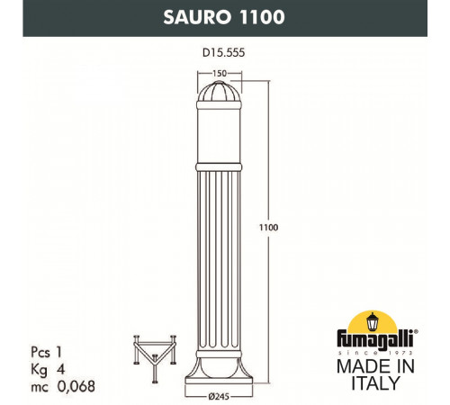 Ландшафтный светильник Fumagalli Sauro D15.555.000.LYF1R Ландшафтный светильник Fumagalli Sauro D15.555.000.LYF1R