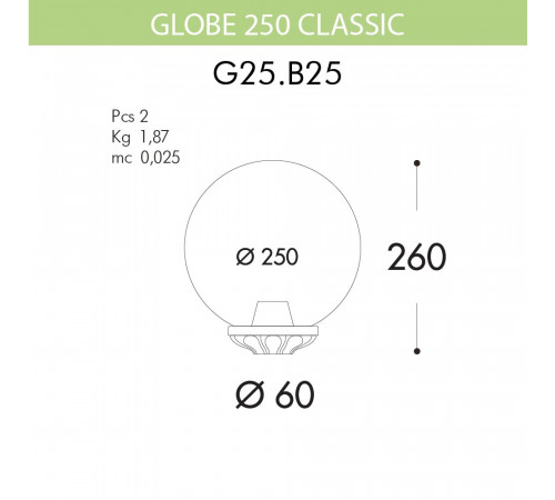 Уличный светильник Fumagalli Globe 250 Classic G25.B25.000.BXE27