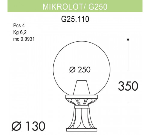 Уличный светильник Fumagalli Microlot/G250 G25.110.000.BXE27