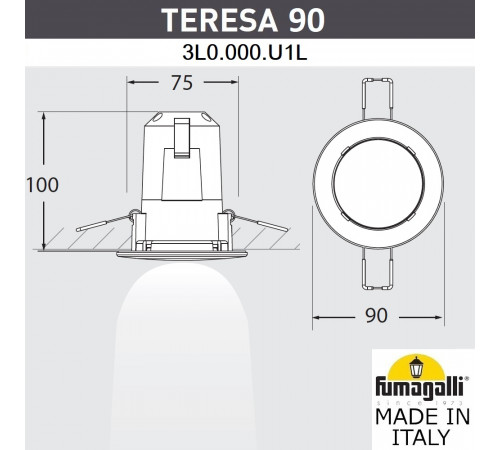 Уличный встраиваемый светильник Fumagalli Teresa 3L0.000.000.AYU1L