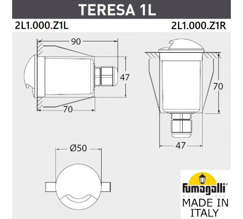 Уличный встраиваемый светильник Fumagalli Teresa 2L1.000.000.LXZ1L