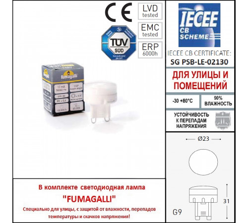 Уличный встраиваемый светильник Fumagalli Teresa 2L1.000.000.LXZ1L
