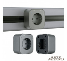Трековая розетка Arte Milano Am-track-sockets 380022TS/ES Grey
